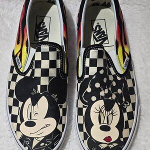 Vans x Disney Mickey & Minnie Flame Classic Slip On W 10 M 8.5 New w/o Tags